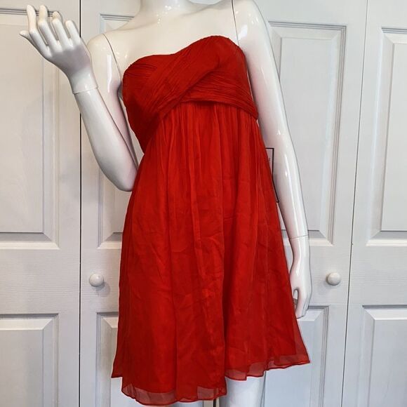 🔥 J Crew  Taryn Dress Red Size P4 wedding and parties New - Picture 1 of 15